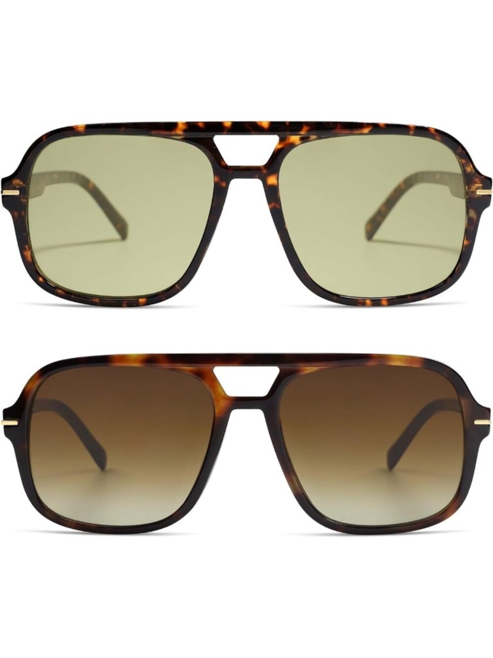 Trendy Retro Square Aviator Sunglasses for Women & Men - Vintage Oversized 70s